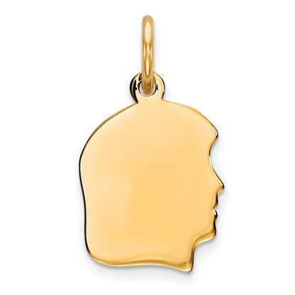 Ss/Gold Plated Sterling Silver Gp Engraveable Girl Polished Disc Charm