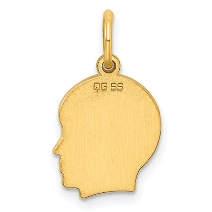 Ss/Gold Plated Sterling Silver Gp Engraveable Boy Polished Disc Charm