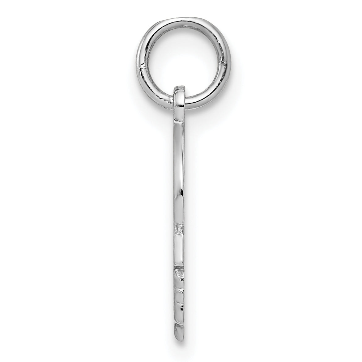 Sterling Silver Rh-Plt Engraveable Boy Disc Charm Polish On Front/Back