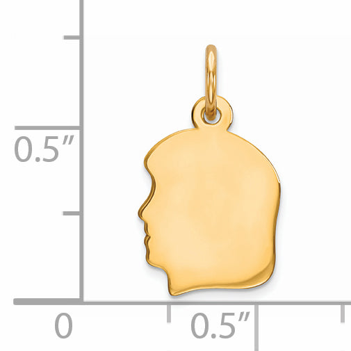 Ss/Gold Plated Sterling Silver Gp Engraveable Girl Polished Disc Charm