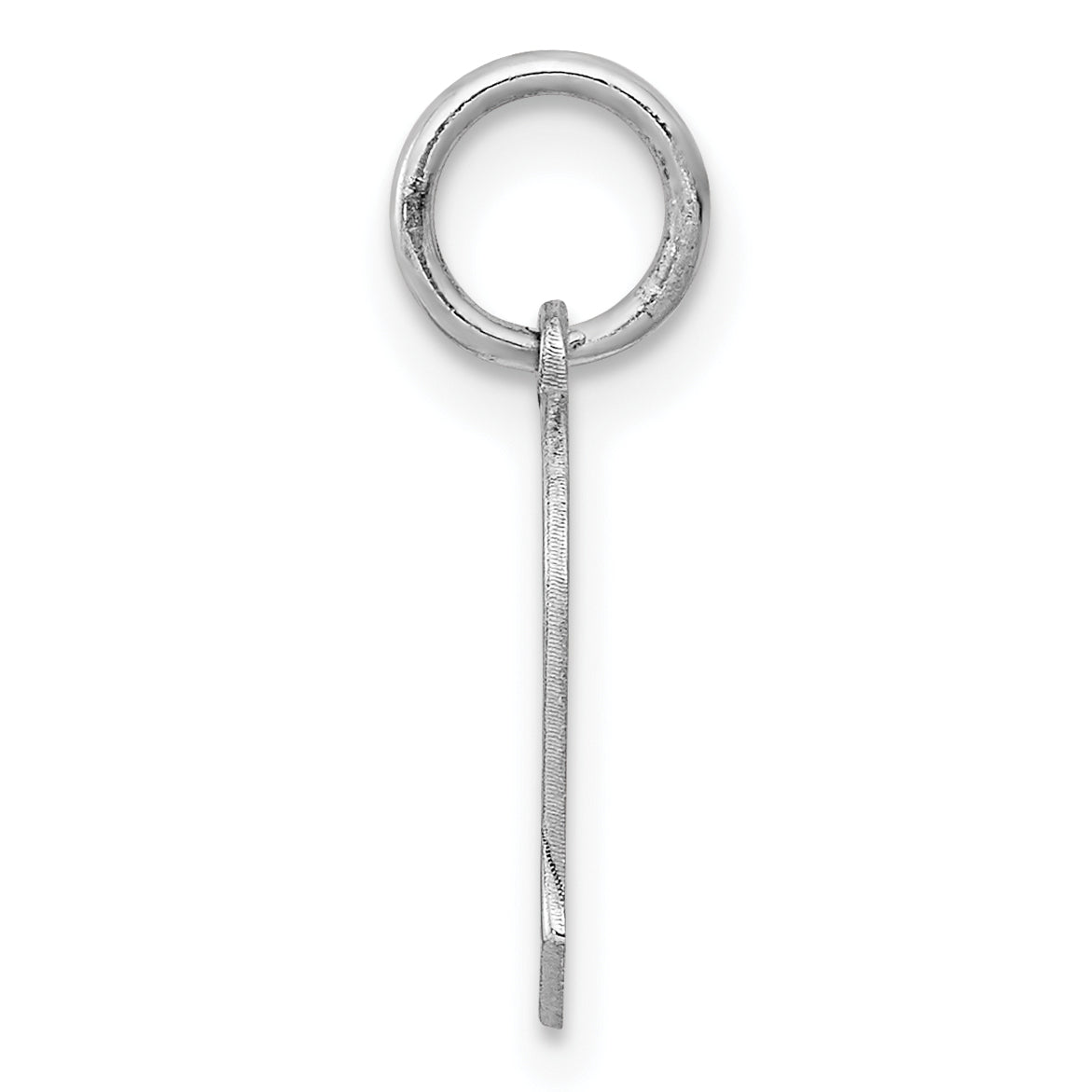 Sterling Silver Sterl Rh-Plt Engraveable Boy Polished Front/Satin Back Disc Charm