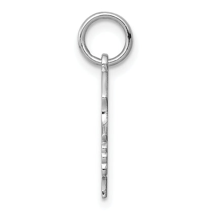 Sterling Silver Rh-Plt Engraveable Girl Disc Charm Polish On Front/Back