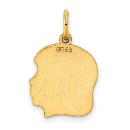 Ss/Gold Plated Sterling Silver Gp Engraveable Girl Polished Disc Charm