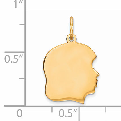 Ss/Gold Plated Sterling Silver Gp Engraveable Girl Polished Disc Charm
