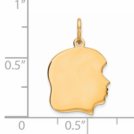 Ss/Gold Plated Sterling Silver Gp Engraveable Girl Polished Disc Charm