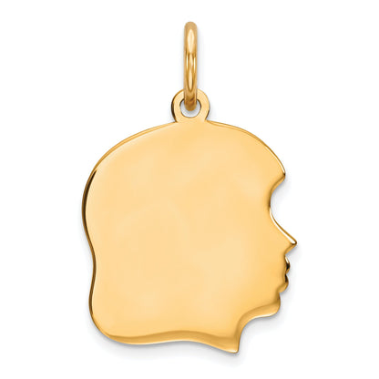 Ss/Gold Plated Sterling Silver Gp Engraveable Girl Polished Disc Charm