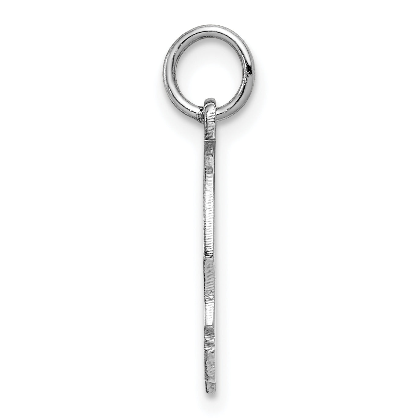 Sterling Silver Rh-Plt Engraveable Boy Disc Charm Polish On Front/Back