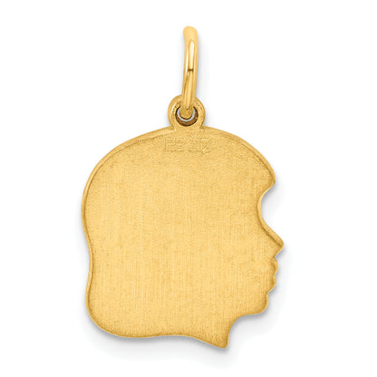 Ss/Gold Plated Sterling Silver Gp Engraveable Girl Polished Disc Charm