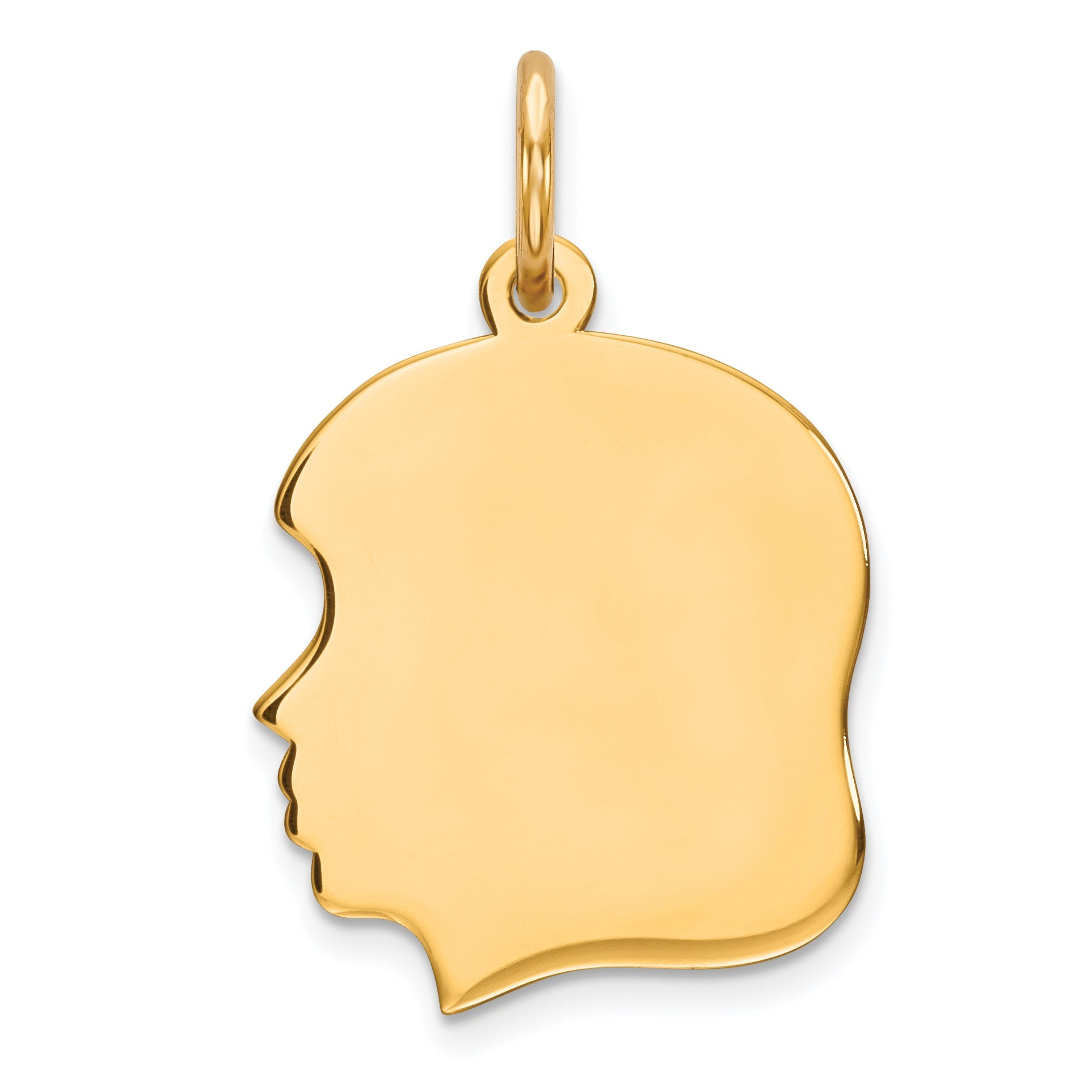 Ss/Gold Plated Sterling Silver Gp Engraveable Girl Polished Disc Charm
