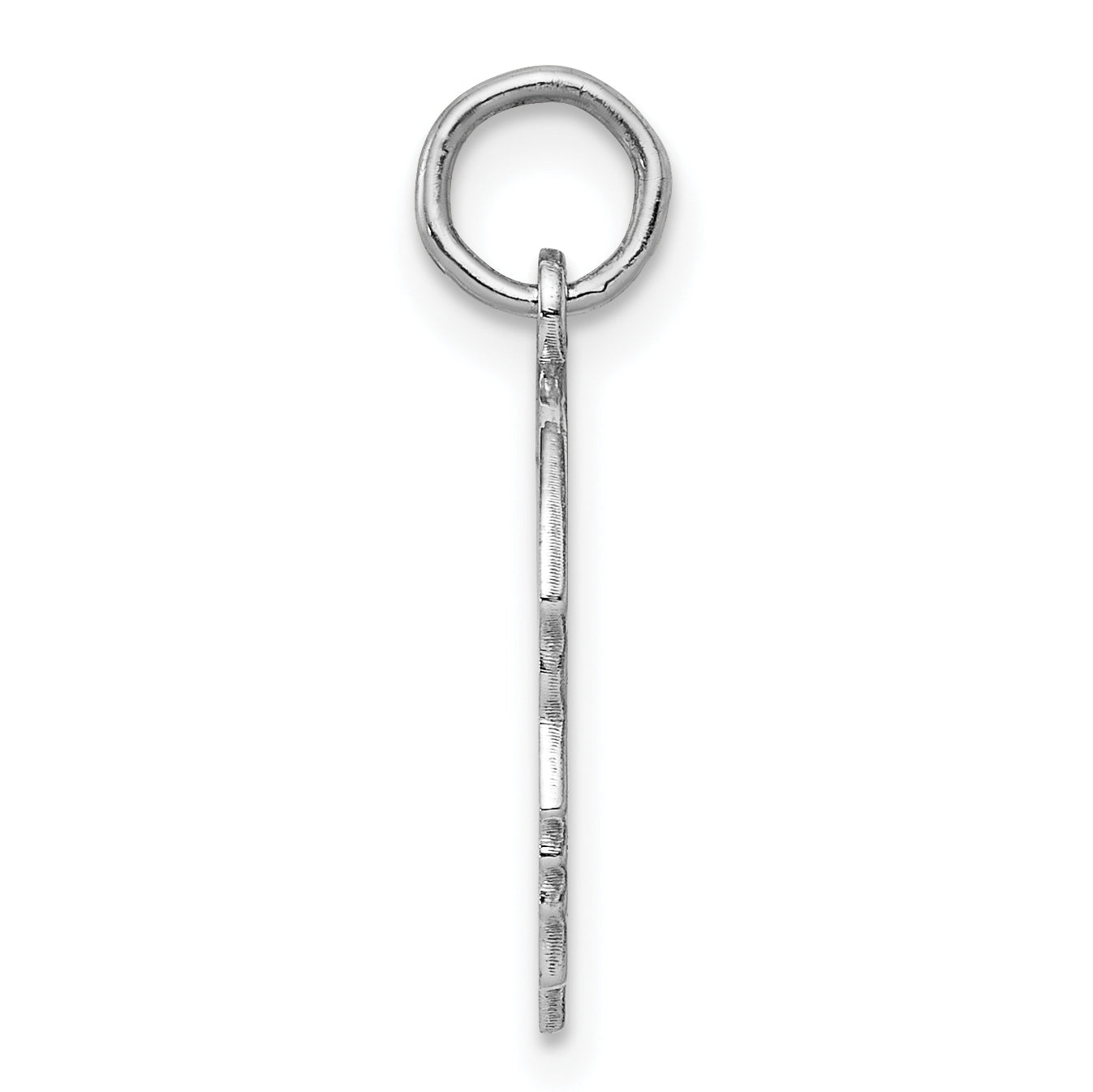 Sterling Silver Sterl Rh-Plt Engraveable Boy Polished Front/Satin Back Disc Charm