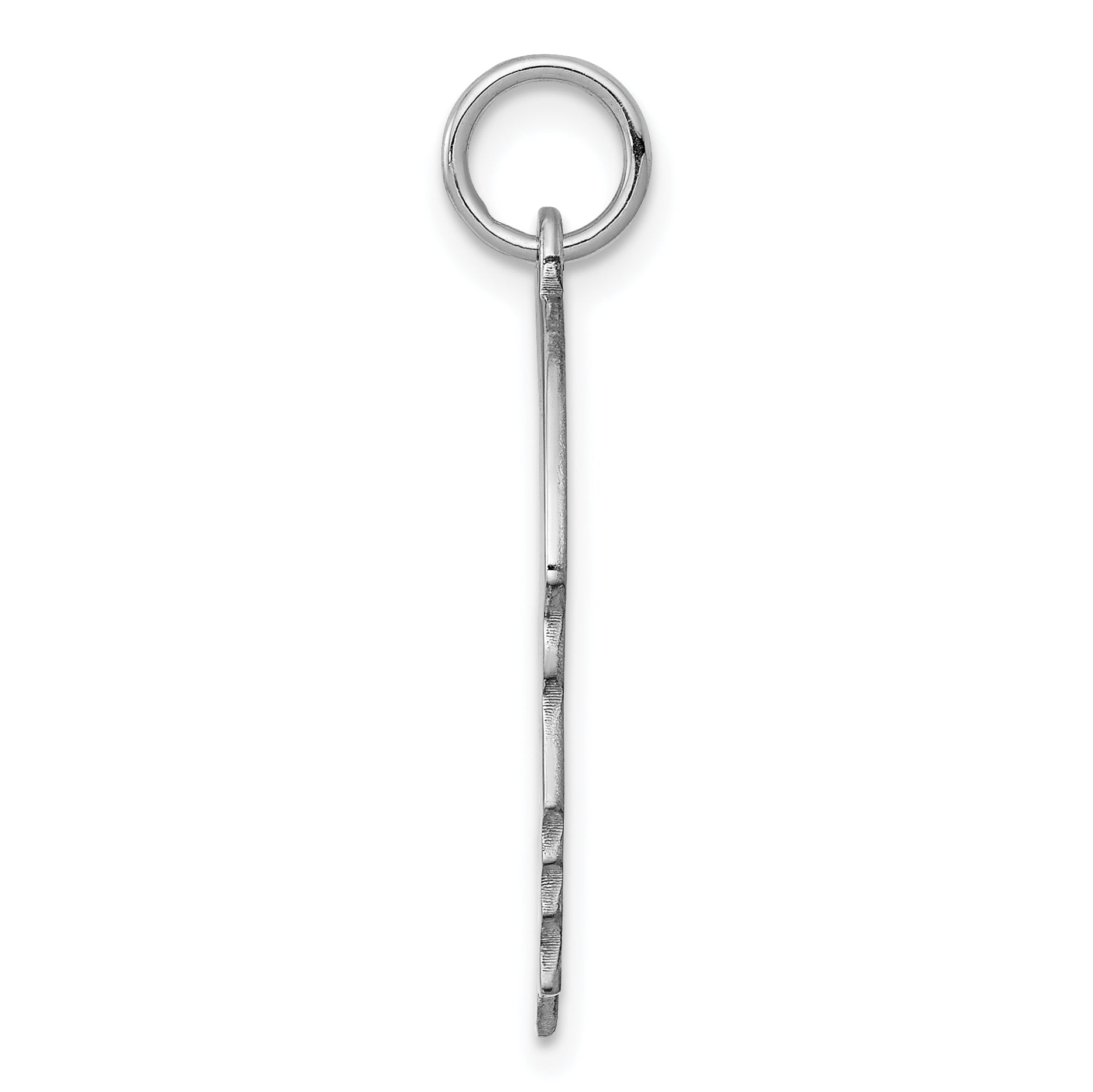 Sterling Silver Rhod-Plate Eng. Boy Polish Front/Satin Back Disc Charm