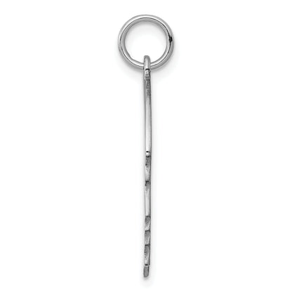 Sterling Silver Rhod-Plate Eng. Boy Disc Charm Polish On Front/Back