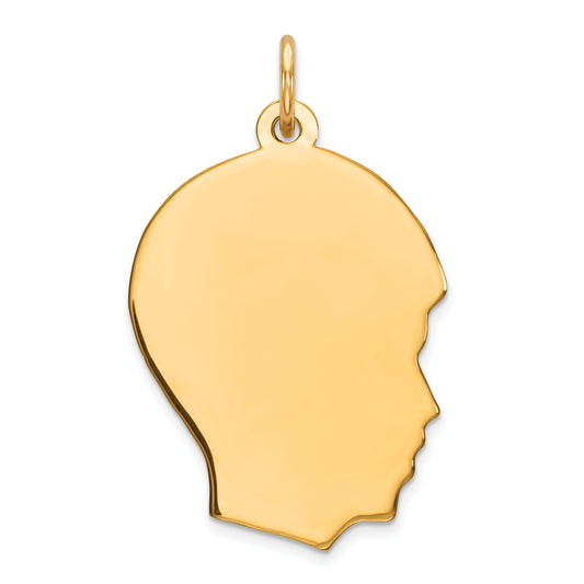Ss/Gold Plated Sterling Silver Gp Engraveable Boy Polished Disc Charm