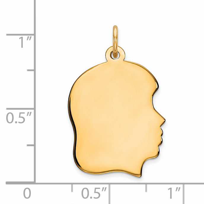Ss/Gold Plated Sterling Silver Gp Engraveable Girl Polished Disc Charm