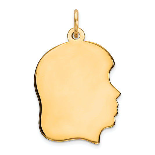 Ss/Gold Plated Sterling Silver Gp Engraveable Girl Polished Disc Charm