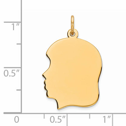 Ss/Gold Plated Sterling Silver Gp Engraveable Girl Polished Disc Charm