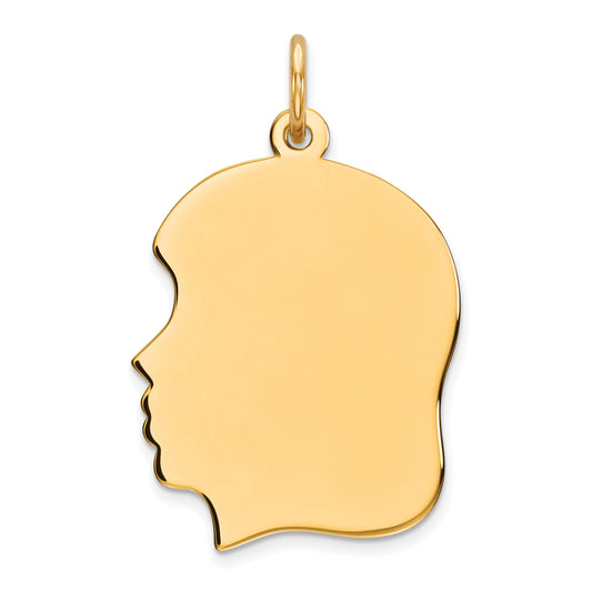 Ss/Gold Plated Sterling Silver Gp Engraveable Girl Polished Disc Charm