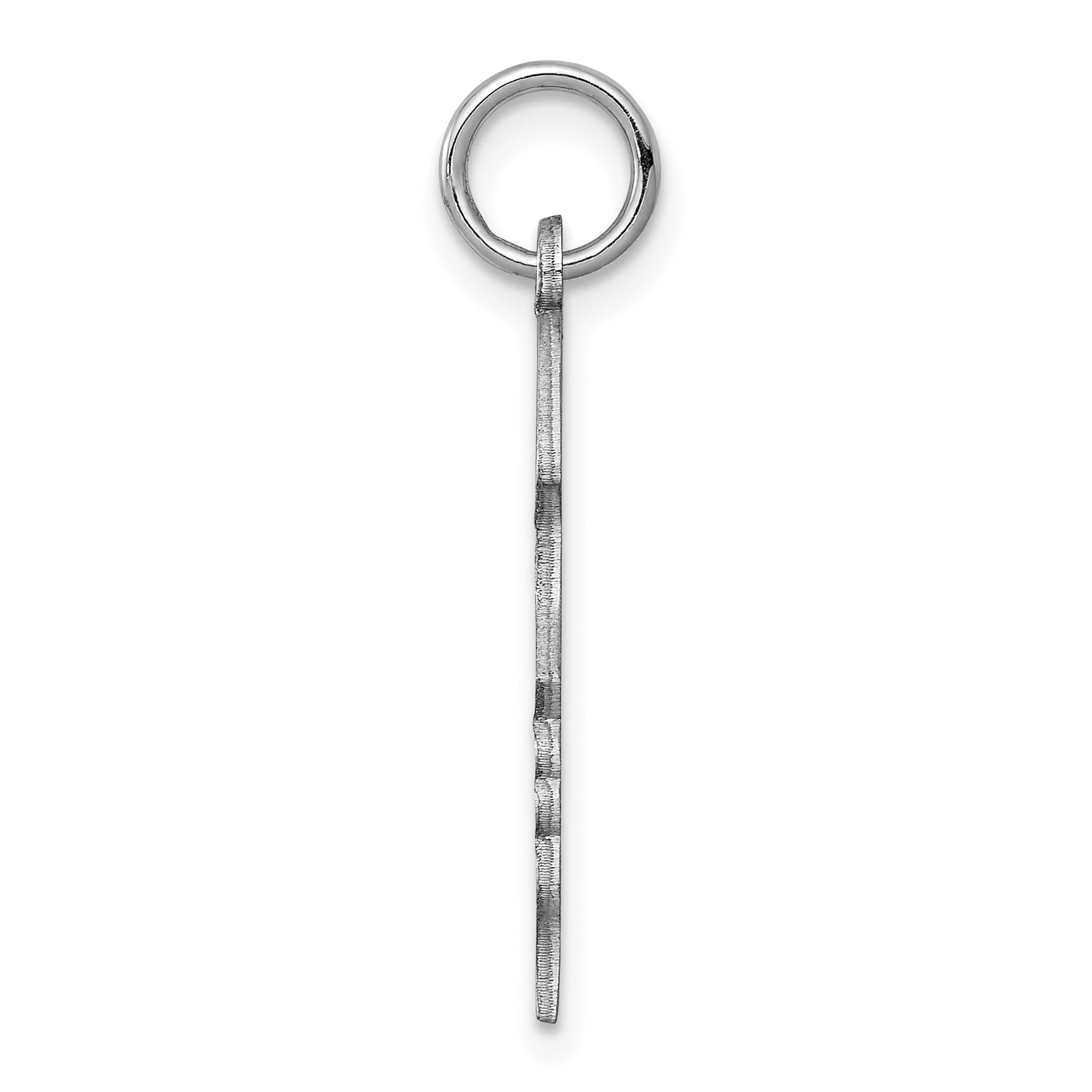 Sterling Silver Sterl Rh-Plt Engraveable Girl Polished Front/Satin Back Disc Charm