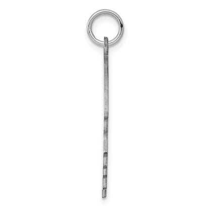 Sterling Silver Sterl Rh-Plt Engraveable Boy Polished Front/Satin Back Disc Charm