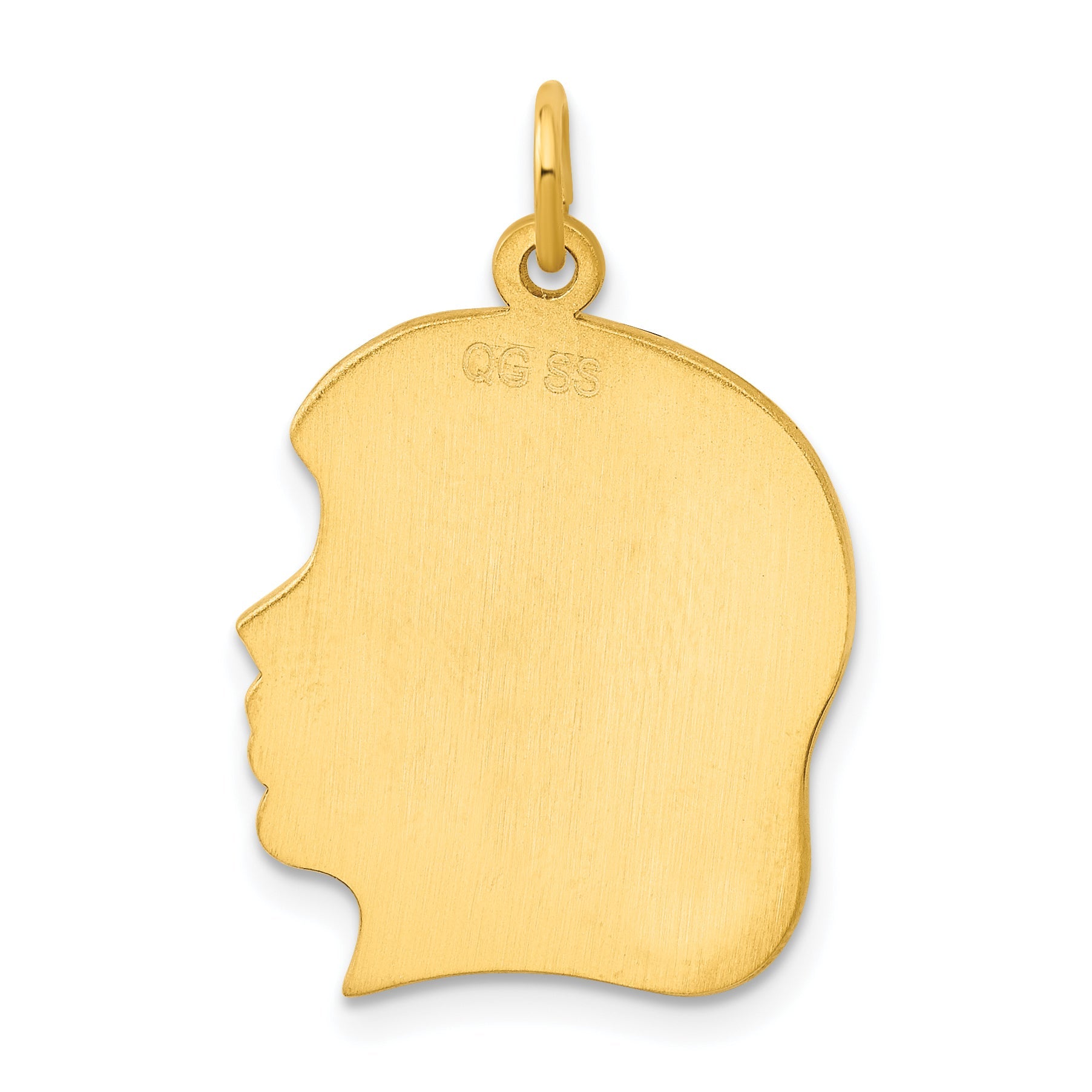 Ss/Gold Plated Sterling Silver Gp Engraveable Girl Polished Disc Charm