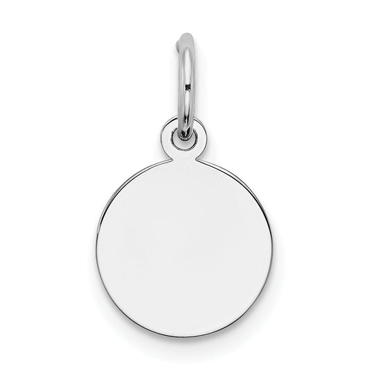 Sterling Silver Ss Rh-Plt Engraveable Round Polished Front/Satin Back Disc Charm