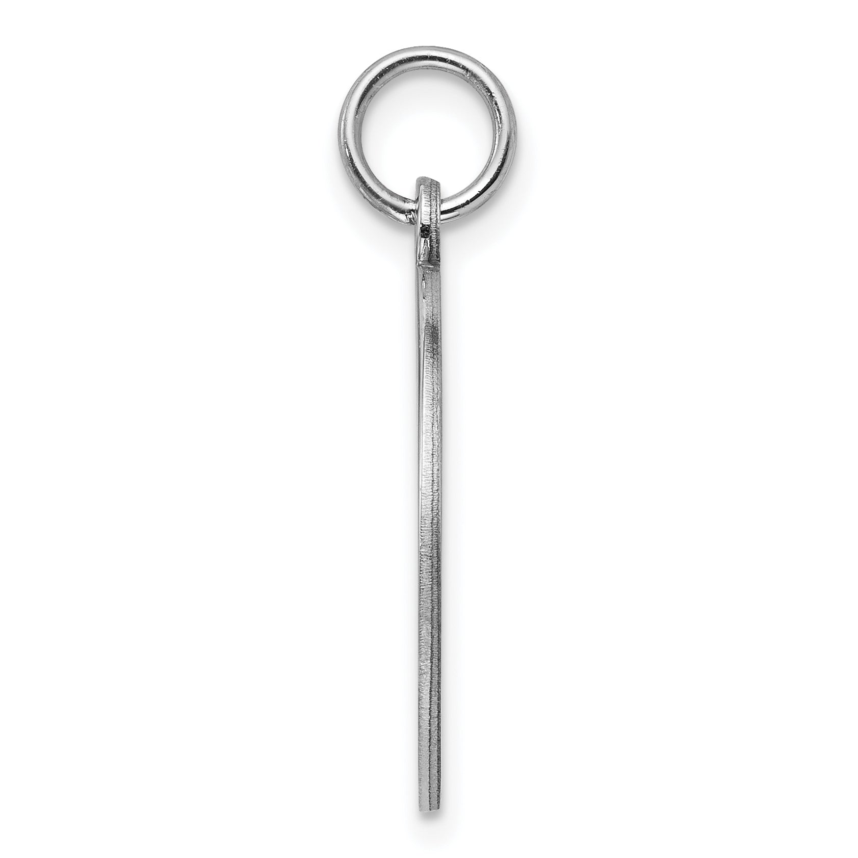 Sterling Silver Ss Rh-Plt Engraveable Round Polished Front/Satin Back Disc Charm