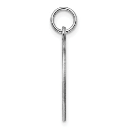 Sterling Silver Ss Rh-Plt Engraveable Round Polished Front/Satin Back Disc Charm