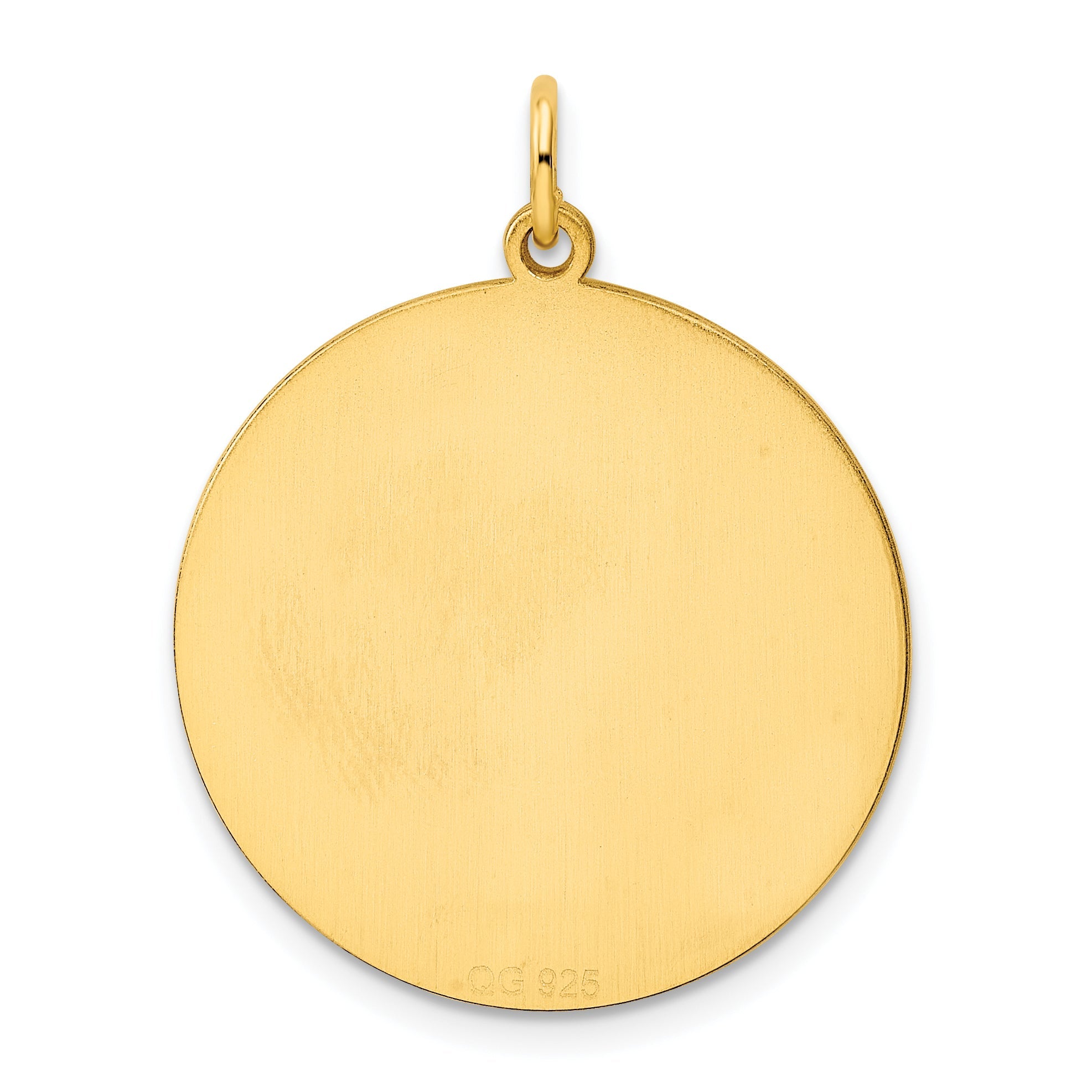 Ss/Gold Plated Sterling Silver Gp Engraveable Round Polished Disc Charm