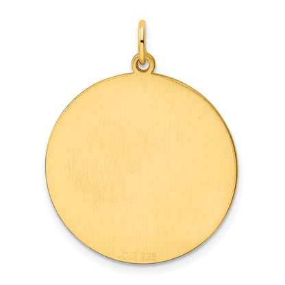 Ss/Gold Plated Sterling Silver Gp Engraveable Round Polished Disc Charm