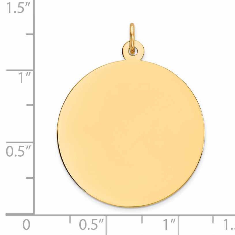 Ss/Gold Plated Sterling Silver Gp Engraveable Round Polished Disc Charm