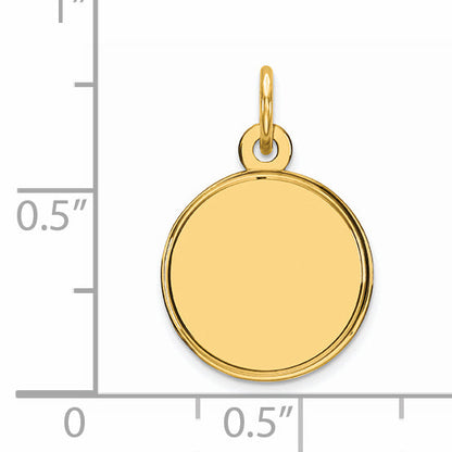 Ss/Gold Plated Sterling Silver Gp Engraveable Round Polished Disc Charm