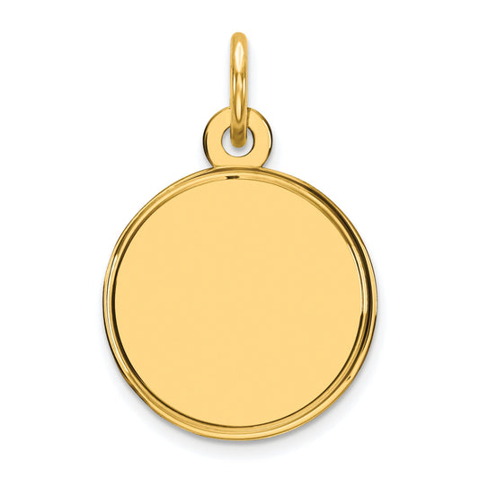 Ss/Gold Plated Sterling Silver Gp Engraveable Round Polished Disc Charm