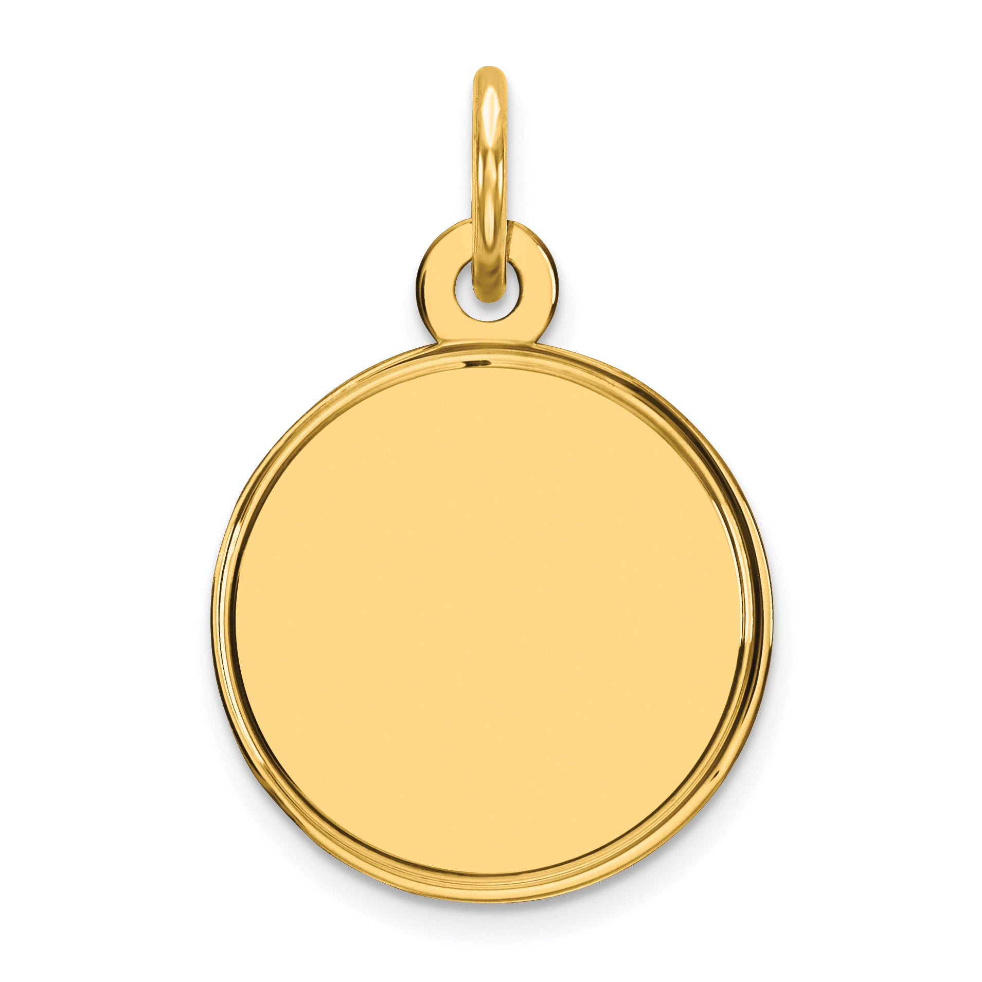 Ss/Gold Plated Sterling Silver Gp Engraveable Round Polished Disc Charm