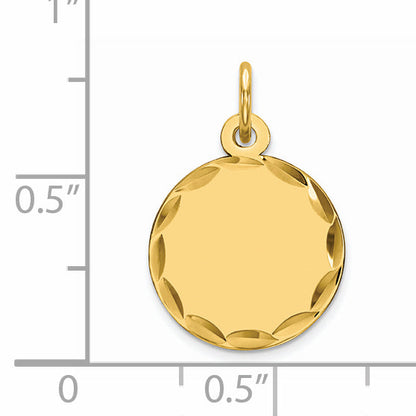 Ss/Gold Plated Sterling Silver Gp Engraveable Round Polished Disc Charm
