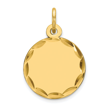 Ss/Gold Plated Sterling Silver Gp Engraveable Round Polished Disc Charm