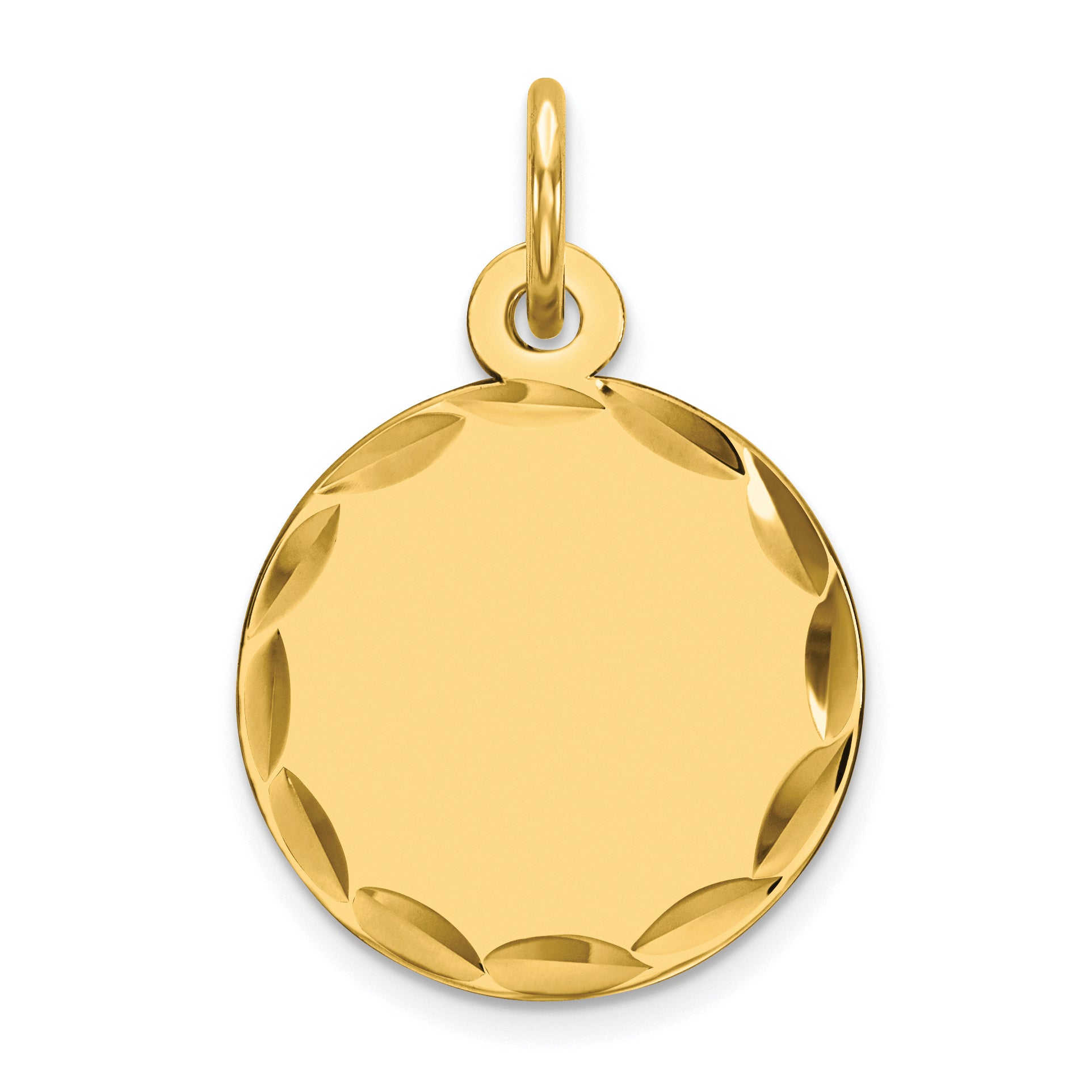 Ss/Gold Plated Sterling Silver Gp Engraveable Round Polished Disc Charm