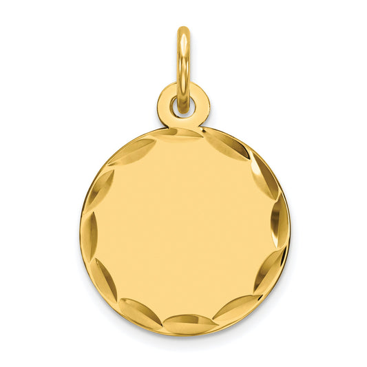 Ss/Gold Plated Sterling Silver Gp Engraveable Round Polished Disc Charm