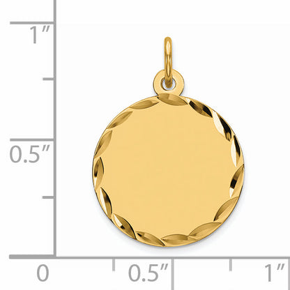 Ss/Gold Plated Sterling Silver Gp Engraveable Round Polished Disc Charm