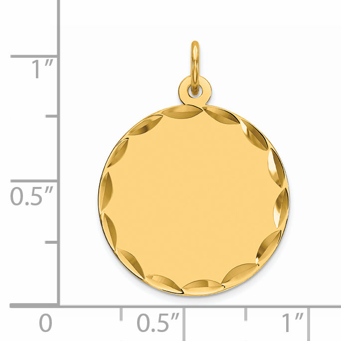 Ss/Gold Plated Sterling Silver Gp Engraveable Round Polished Disc Charm