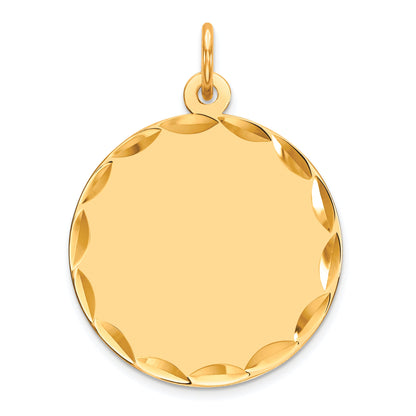 Ss/Gold Plated Sterling Silver Gp Engraveable Round Polished Disc Charm