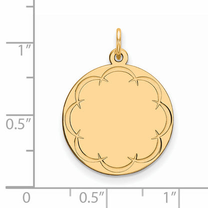 Ss/Gold Plated Sterling Silver Gp Engraveable Round Polished Disc Charm