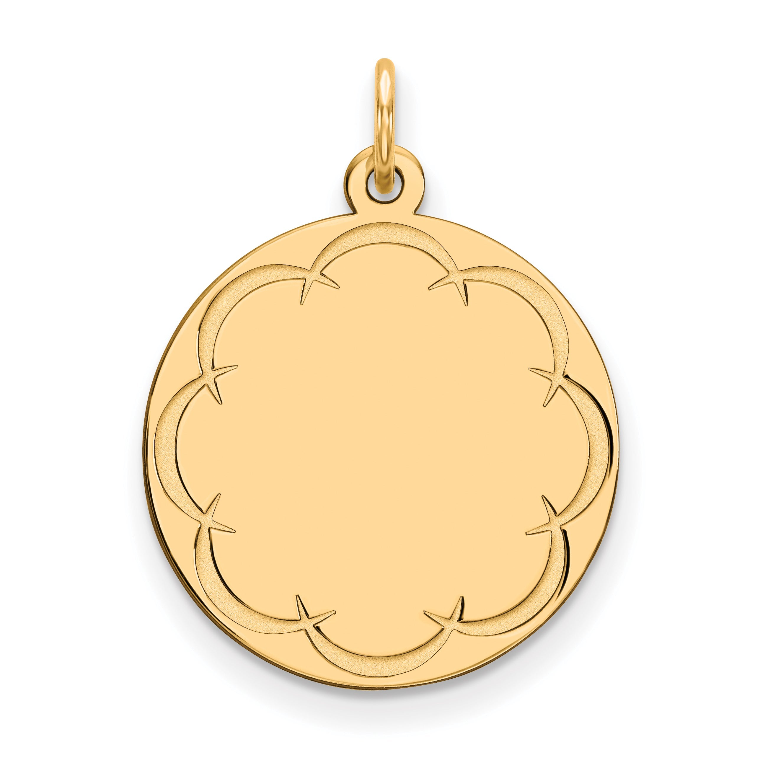 Ss/Gold Plated Sterling Silver Gp Engraveable Round Polished Disc Charm