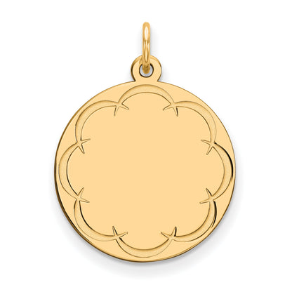 Ss/Gold Plated Sterling Silver Gp Engraveable Round Polished Disc Charm