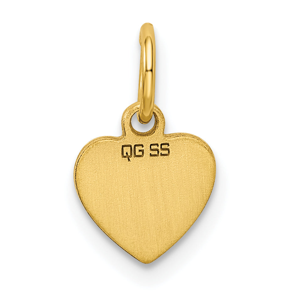 Ss/Gold Plated Sterling Silver Gp Engraveable Heart Polished Disc Charm