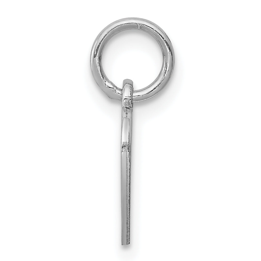 Sterling Silver Rhodium-Plated Engraveable Heart Polished Disc Charm