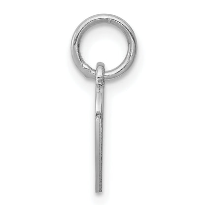 Sterling Silver Rhodium-Plated Engraveable Heart Polished Disc Charm