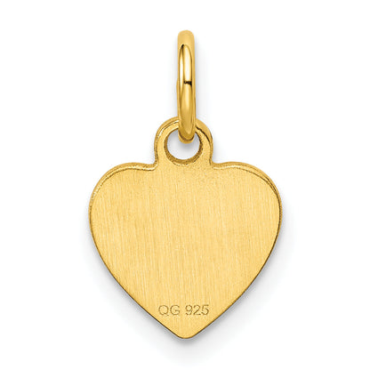 Ss/Gold Plated Sterling Silver Gp Engraveable Heart Polished Disc Charm