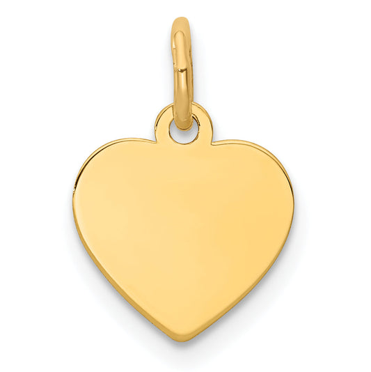Ss/Gold Plated Sterling Silver Gp Engraveable Heart Polished Disc Charm