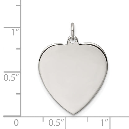 Ss/Rose Plated Sterling Silver Rg Eng. Heart Polish Front/Satin Back Disc Charm