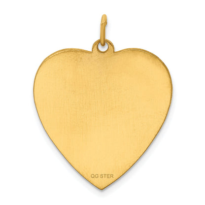 Ss/Gold Plated Sterling Silver Gp Engraveable Heart Polished Disc Charm